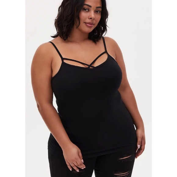 🆕 Black Crisscross Foxy Cami Top 2X 18 20 NWT - Picture 7 of 8